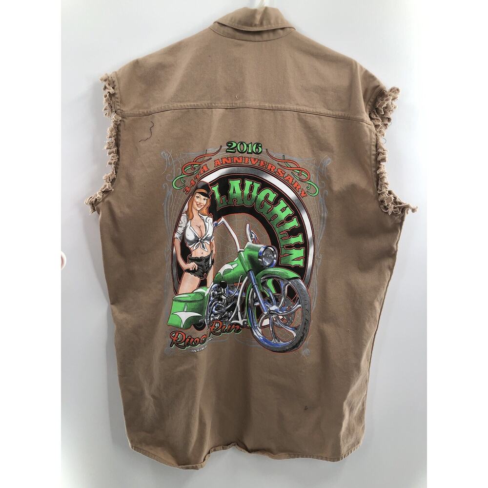 2016 Bike Week LAUGHLIN Dal-con Promotions 34th Anniversary Men's Vest Size 2XL